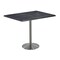 Holland Bar Stool Co 42" Tall OD214 Stainless Steel Table Base 22" Diameter 30"x48" Black Steel Top OD214-2242SSOD3048BlkStl - alternate 1